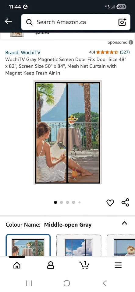 Magnetic screen door for 48" x 82" door