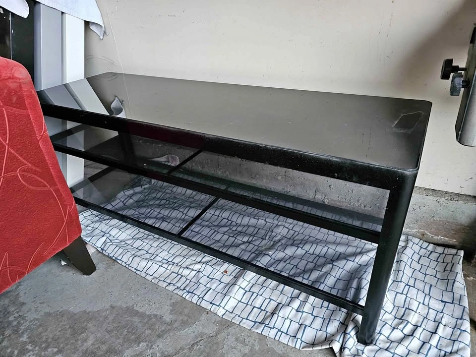 TV stand - metal and glass
