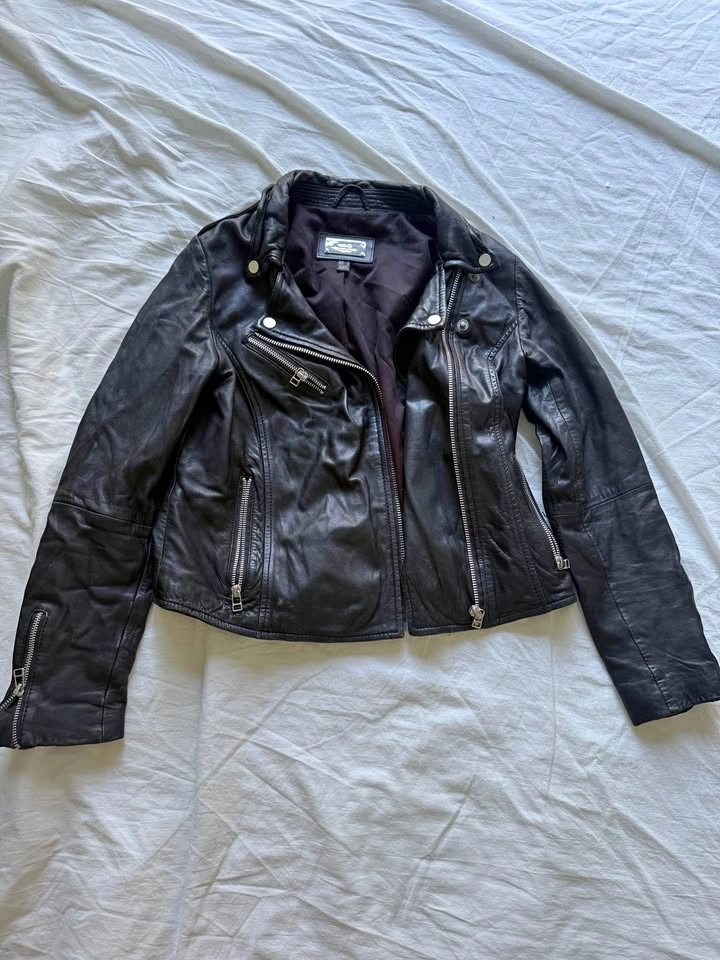 Mango Black Leather Jacket