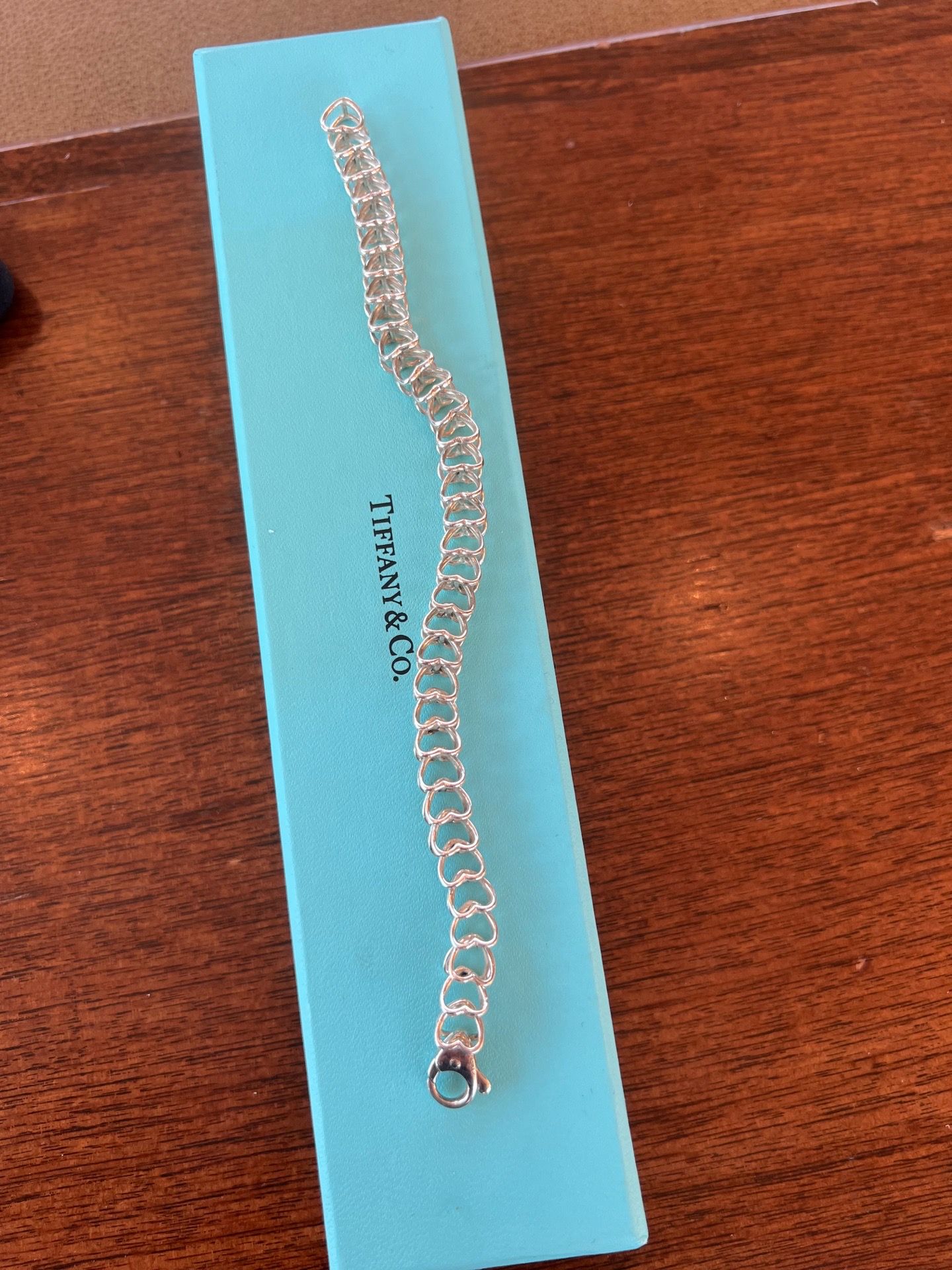 Tiffany & Co. 925 Sterling Silver Interlocking Hearts Bracelet