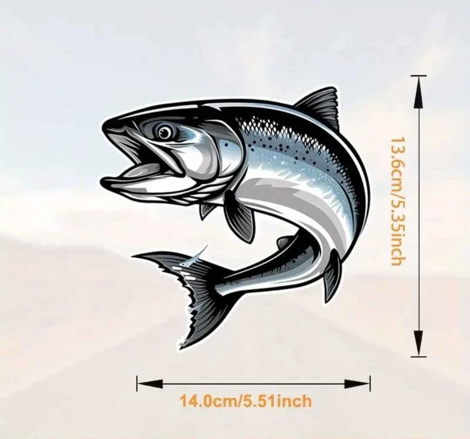 Salmon Blueback Vinyl Sticker Decal - 5.51'' x 5.35'' - photo 2