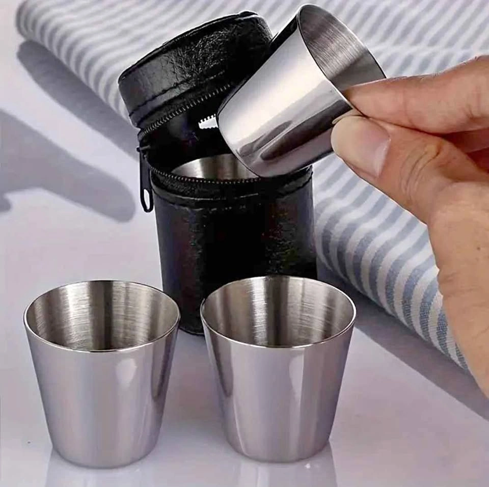 Portable Stainless Steel Shot Glass Set