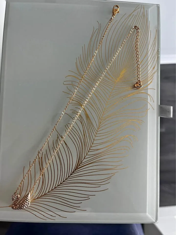 Swarovski Crystal Rose Gold Swan Necklace thumbnail