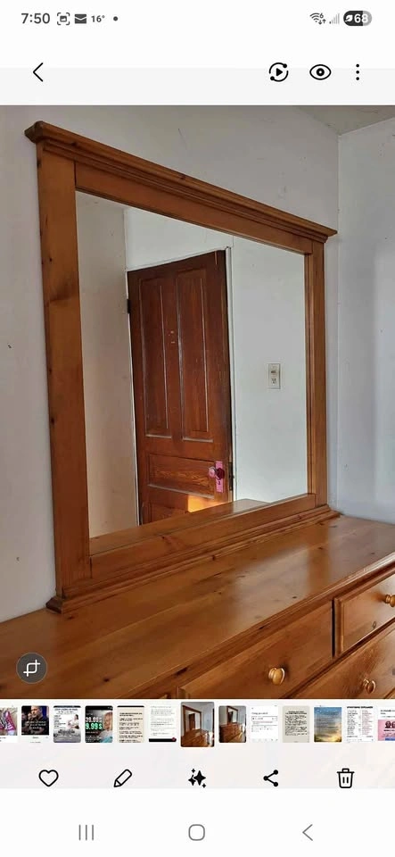 Solid pine mirror - large