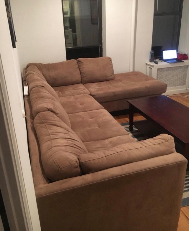 Brown Microfibre Sectional- Free Delivery - photo 3