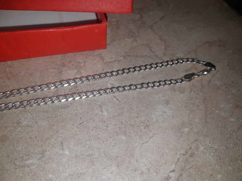 925 Sterling Silver Curb Link Chain Necklace - photo 2