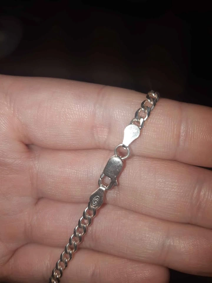 925 Sterling Silver Curb Link Chain Necklace - photo 3