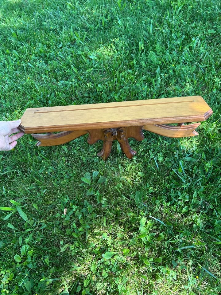 Vintage Wooden Bow and Ribbon Wall Shelf- Baby Girl Nursery - photo 2