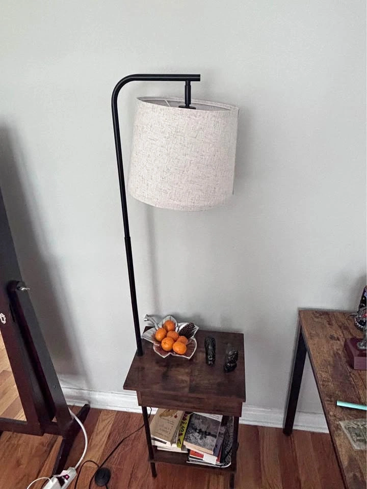 Rembert 62" Wood Tray Table Floor Lamp from Wayfair