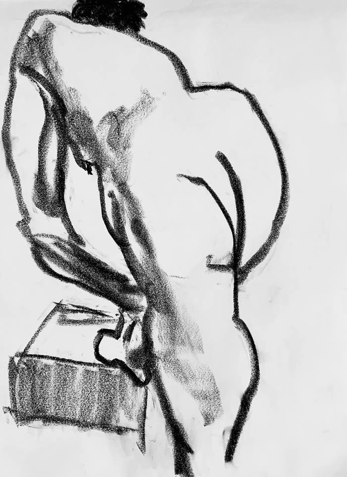 Charcoal Figure Drawing - Original - Wall Art - 18x24” - photo 2