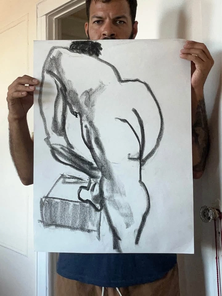Charcoal Figure Drawing - Original - Wall Art - 18x24” - photo 4