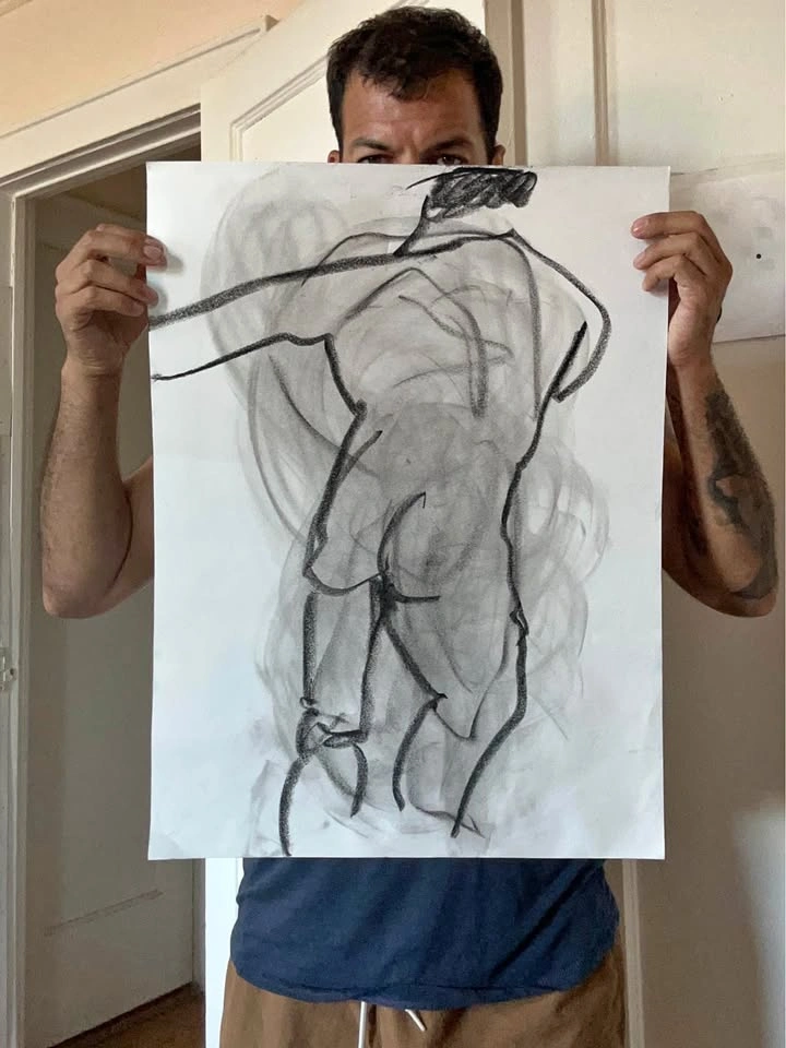 Charcoal Figure Drawing - Original - Wall Art - 18x24”