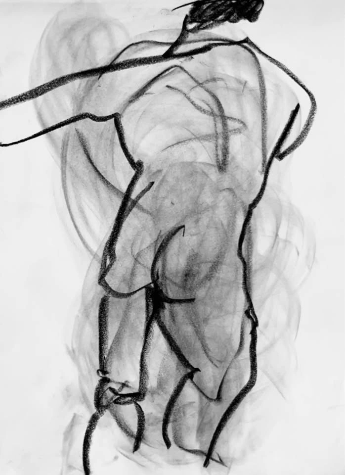 Charcoal Figure Drawing - Original - Wall Art - 18x24” - photo 2