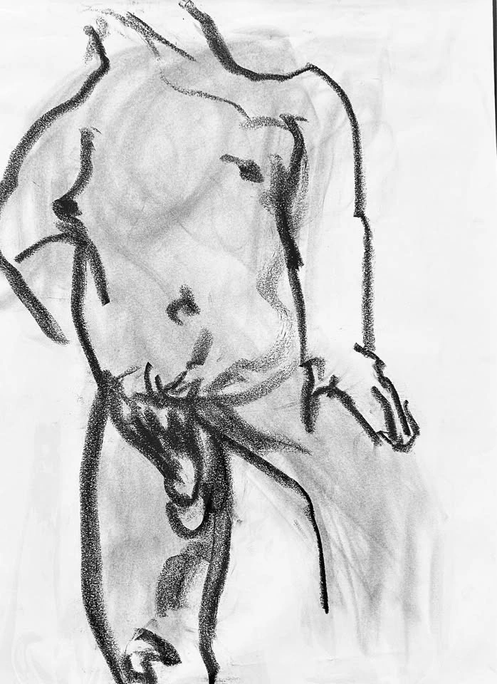 Charcoal Figure Drawing - Original - Wall Art - 18x24” - photo 2