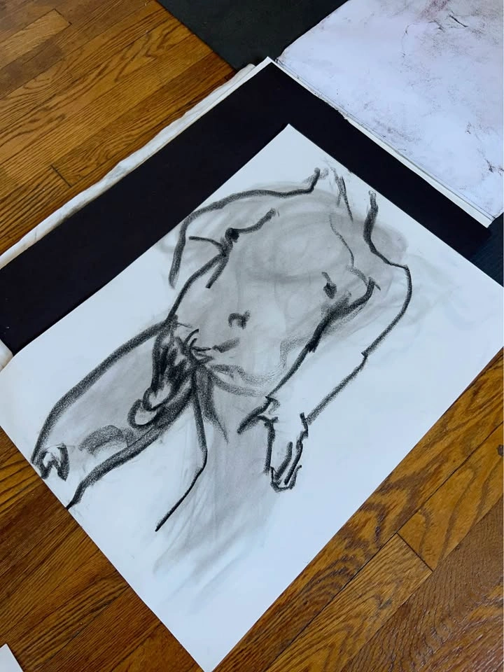 Charcoal Figure Drawing - Original - Wall Art - 18x24” - photo 3