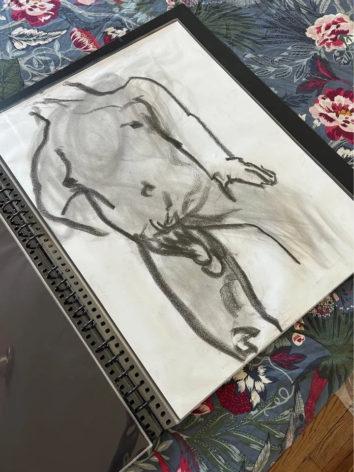 Charcoal Figure Drawing - Original - Wall Art - 18x24” - photo 4