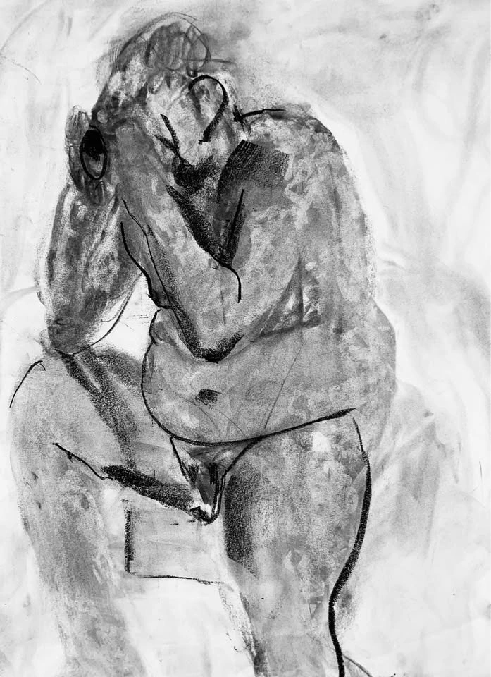 Charcoal Figure Drawing - Original - Wall Art - 18x24” - photo 2