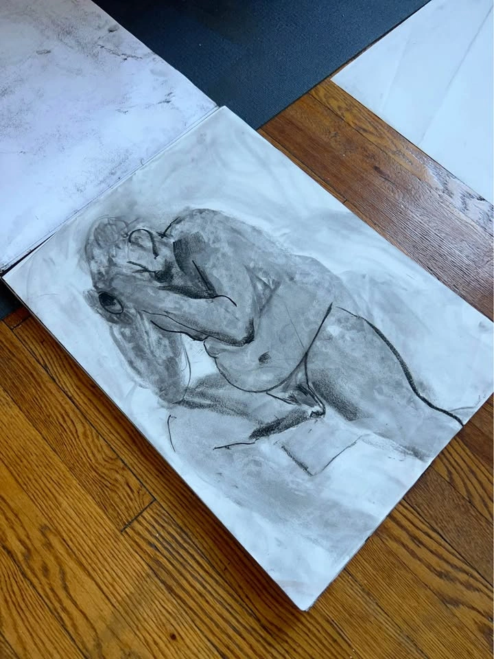 Charcoal Figure Drawing - Original - Wall Art - 18x24” - photo 3