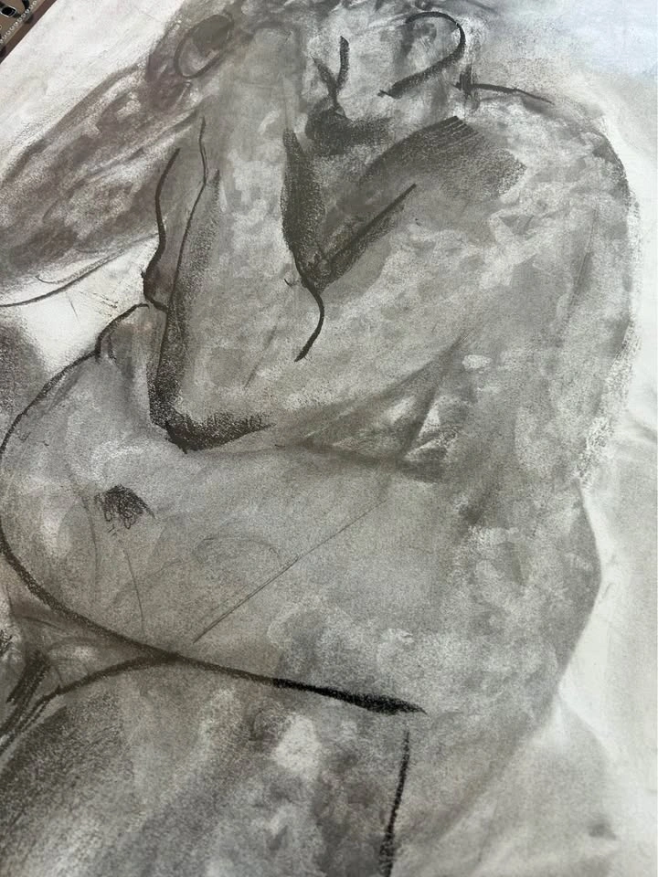 Charcoal Figure Drawing - Original - Wall Art - 18x24” - photo 5