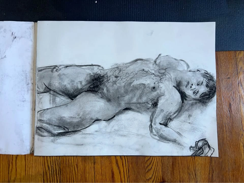 Charcoal Figure Drawing - Original - Wall Art - 24” x 18” - photo 3
