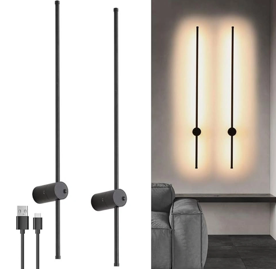 USB Rechargeable LED Wall Light Set Of 2, 6000mAh - photo 4