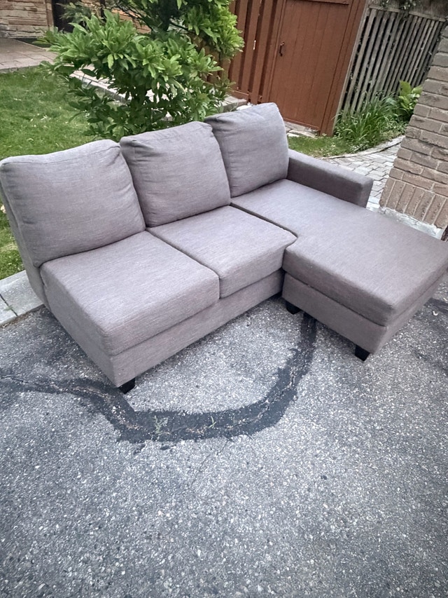 Grey Sectional Sofa couch with chaise - photo 4