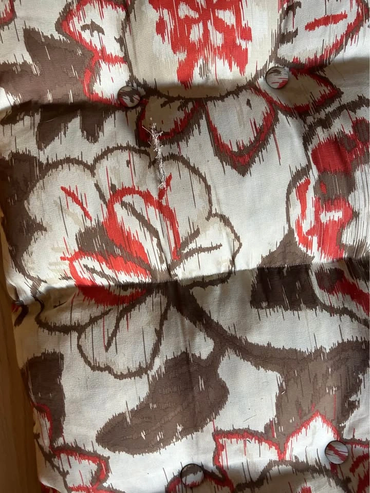 Pair Floral Tufted High Back Patio Chair Cushions - photo 2