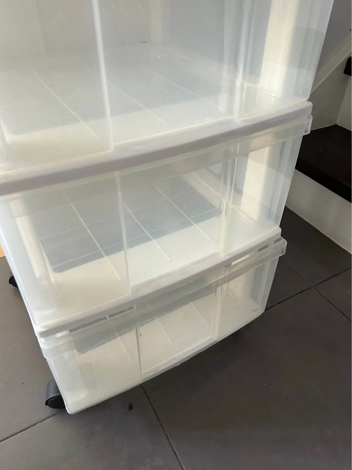 Sturdy 3-Drawer Plastic Storage Cart with Wheels - photo 2