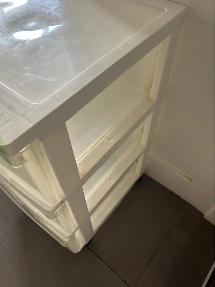 Sturdy 3-Drawer Plastic Storage Cart with Wheels - photo 4