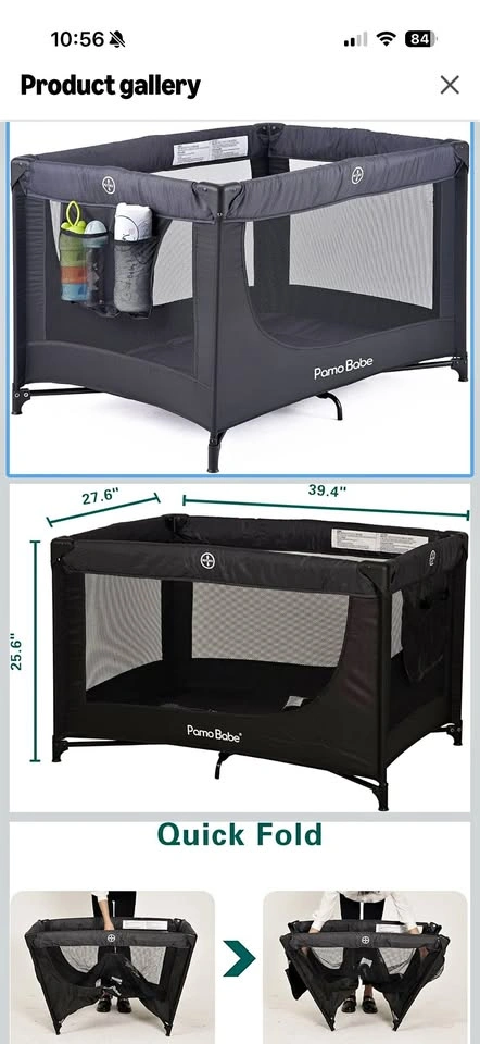 Pamobabe Baby Playpen + Crib