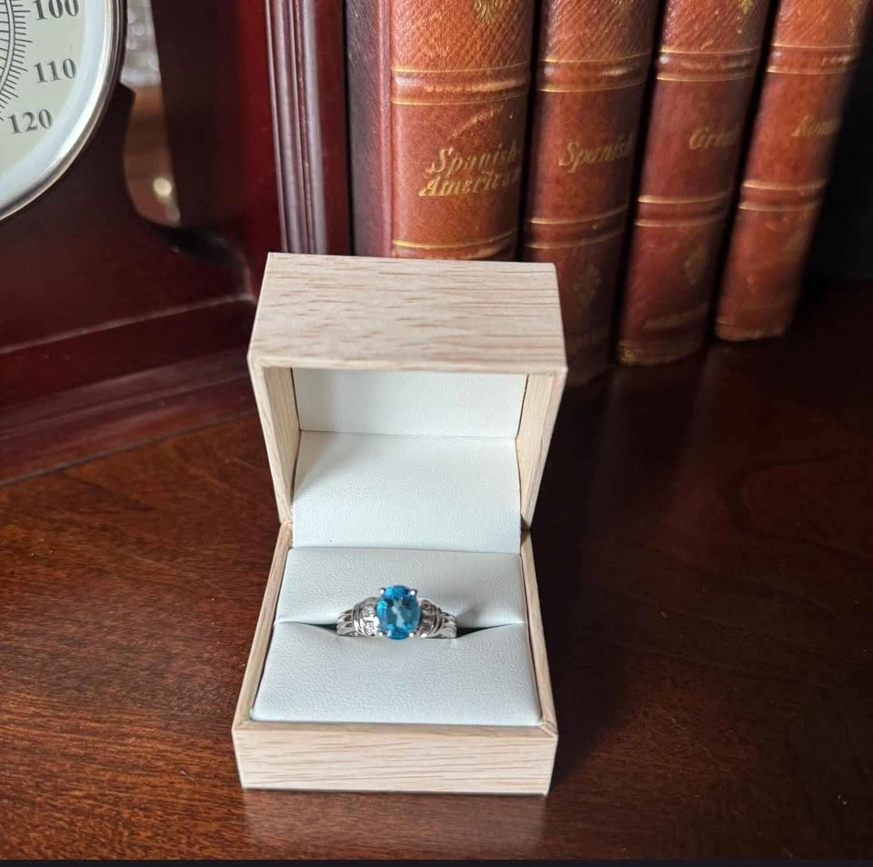 Oval Blue Topaz Ring - size 6 - photo 2