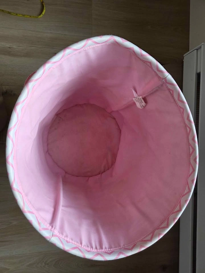 Pink Chevron Collapsible Fabric Laundry Hamper/ Toy Bin - photo 2
