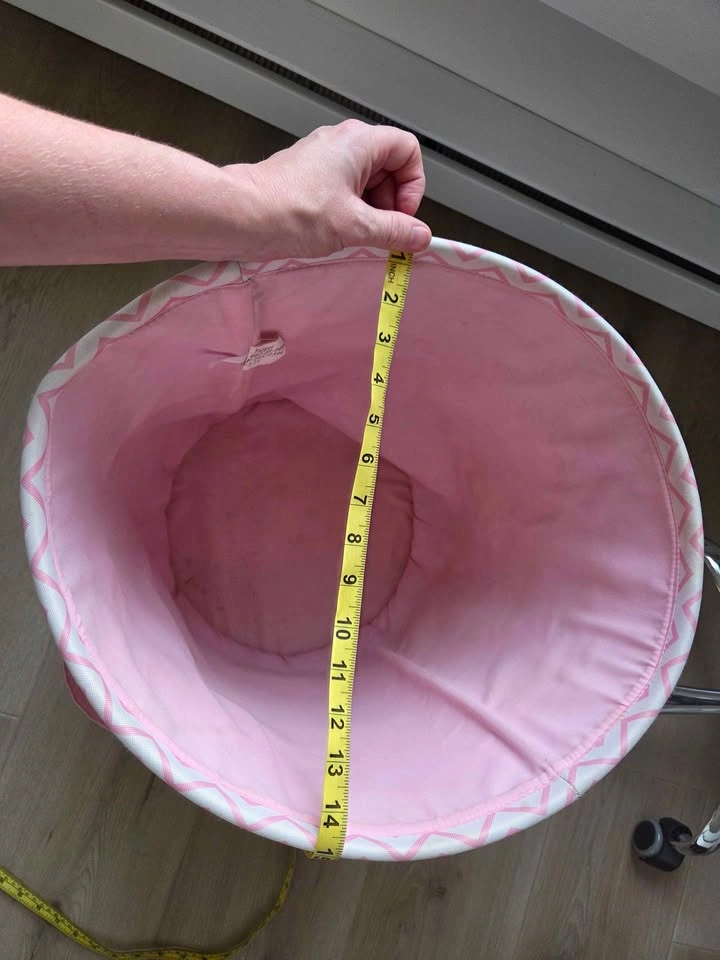Pink Chevron Collapsible Fabric Laundry Hamper/ Toy Bin - photo 4