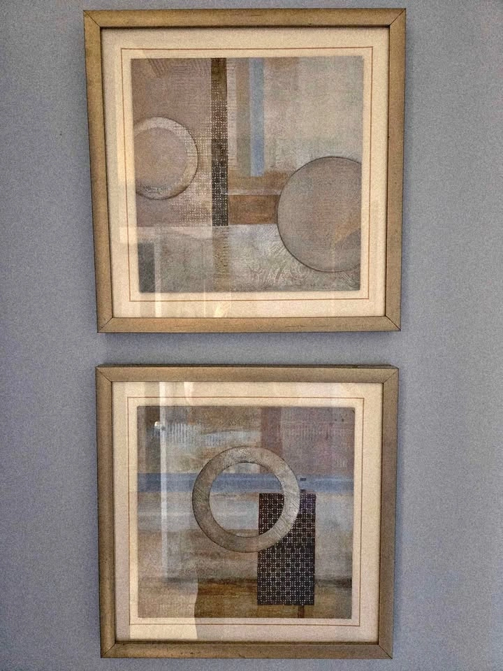 Pair of Medium Framed Abstract Prints – Danielle Nengerman