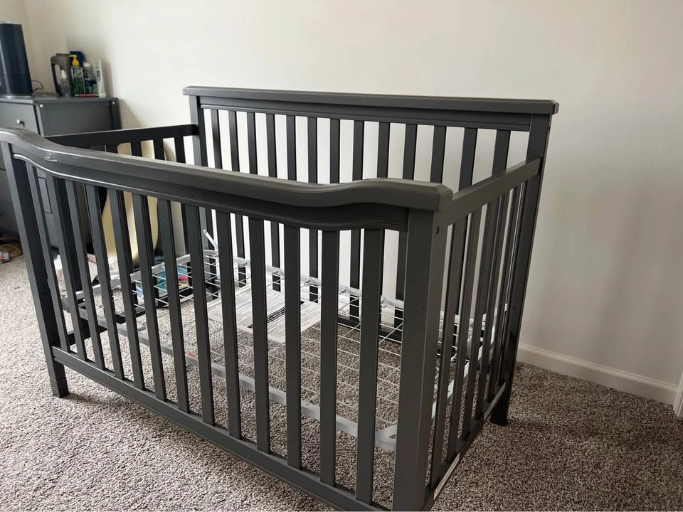 Gray Baby Nursery Set – Crib + Dresser + Changing Table - photo 4