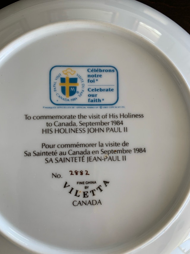 Viletta Pope John Paul II Commemorative Plate - photo 2