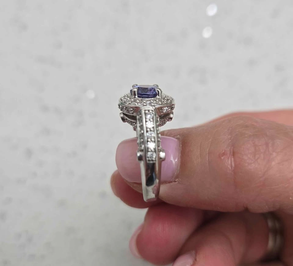 NEW Art Deco Tanzanite ring with CZ Size 6 - photo 3