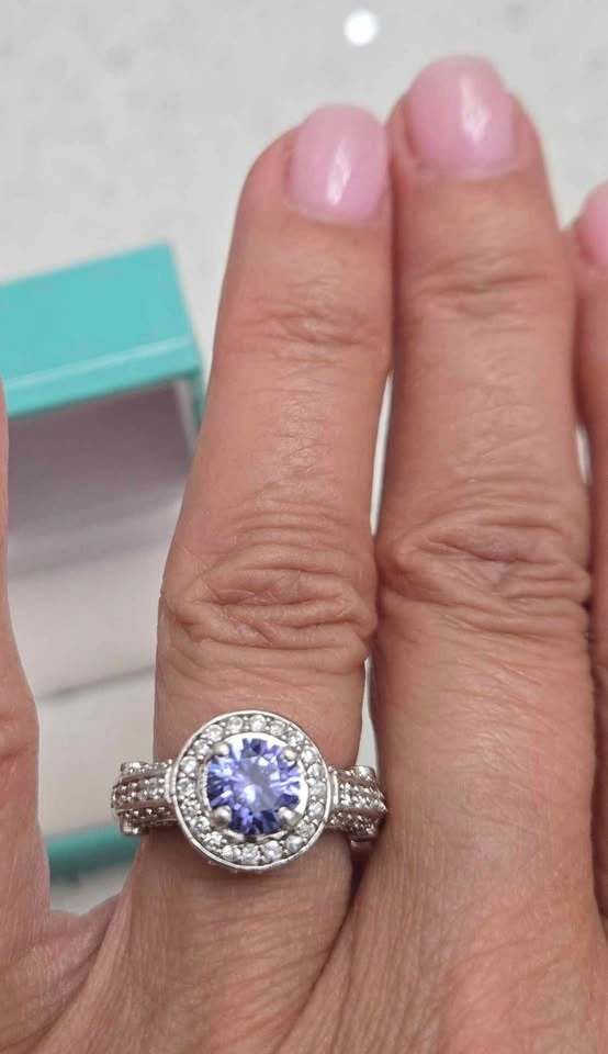 NEW Art Deco Tanzanite ring with CZ Size 6 - photo 4