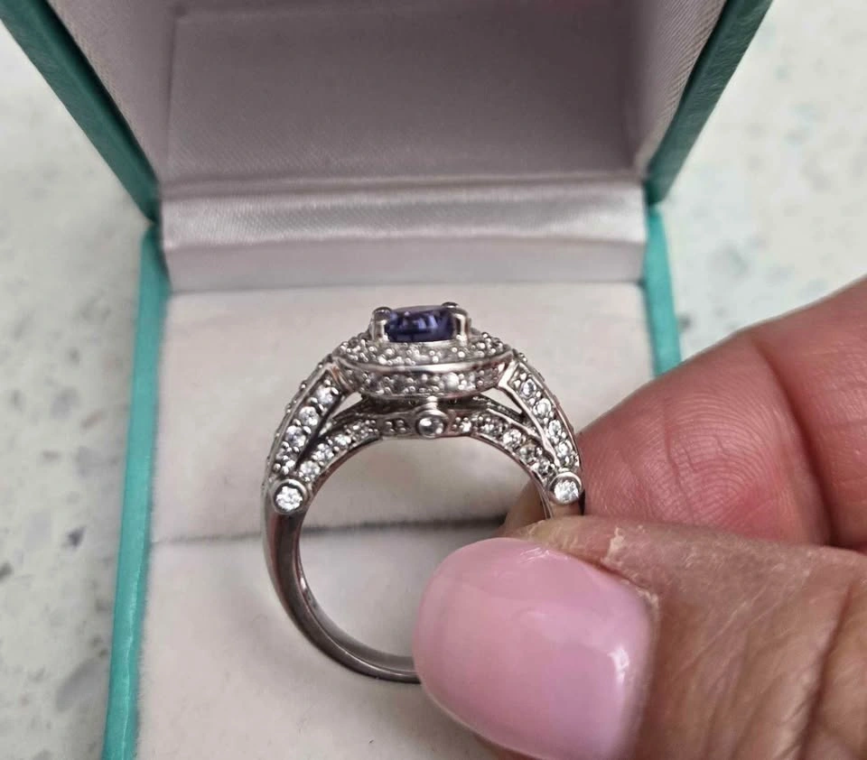 NEW Art Deco Tanzanite ring with CZ Size 6 - photo 5