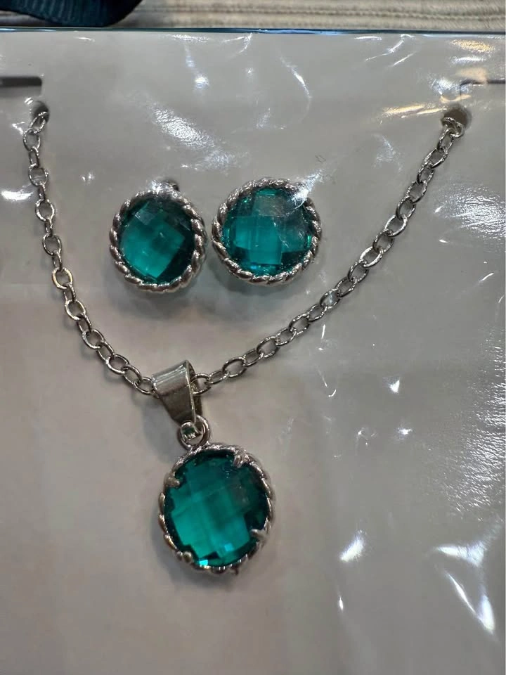 EFFY Necklace & Earrings Set Swiss Blue Topaz Sterling Silver