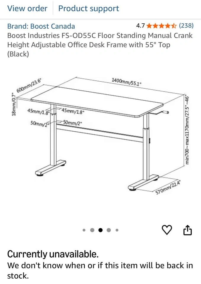 Standing Desk 55" | Moving Sale - photo 2