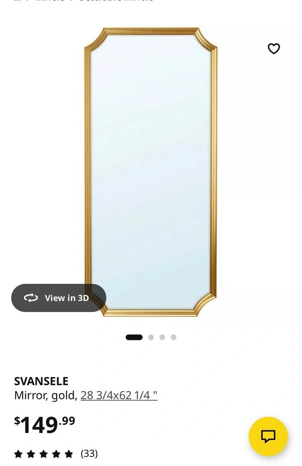 IKEA SVANSELE Mirror, Gold - photo 2