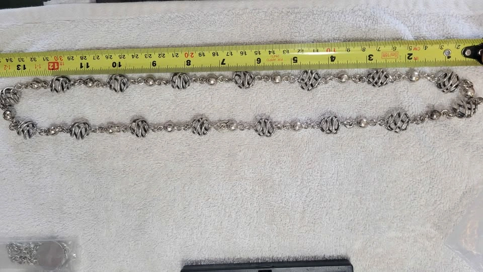 Very UNIQUE Solid Sterling Silver 28" Chain (88.8 grams) - photo 5