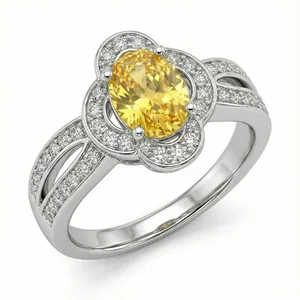 A Vintage Style Yellow CZ Ring – Size 6