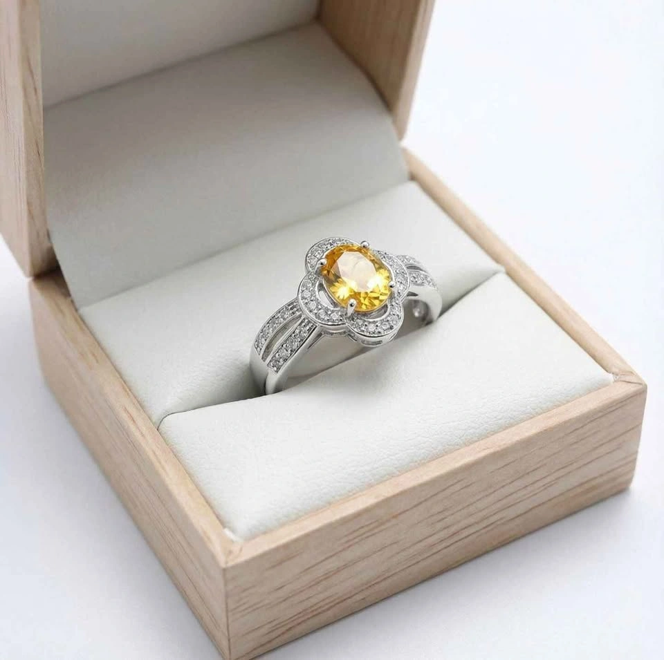 A Vintage Style Yellow CZ Ring – Size 6 - photo 3