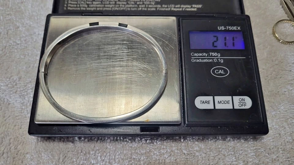 Ladies 2.5" Diameter Taxco Sterling Silver Bangle Bracelet