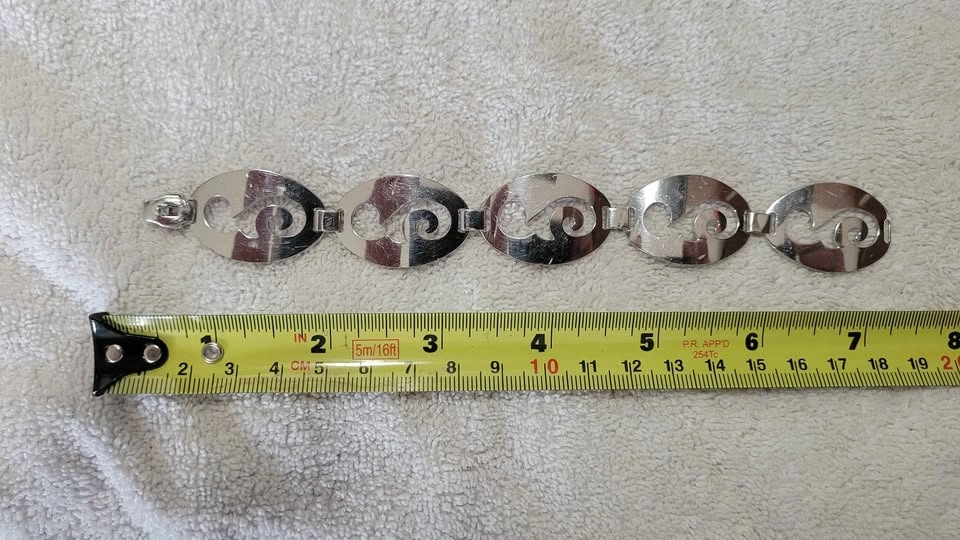 Nice 7" Ladies Arezzo Unoaerre Solid Sterling Silver Bracelet - photo 4