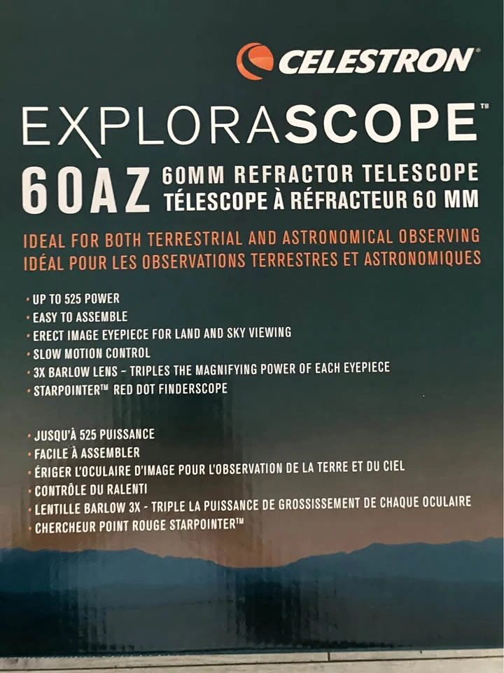 Celestron ExploraScope 60AZ Telescope – Brand New – Complete Kit - photo 2