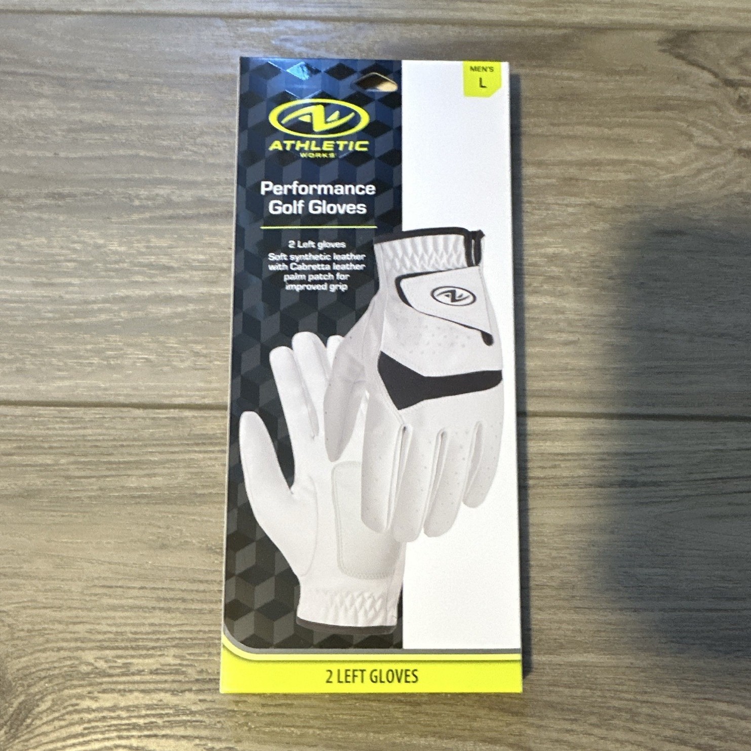 Athletic Works Men's Left Hand Golf Gloves L 2-Pack