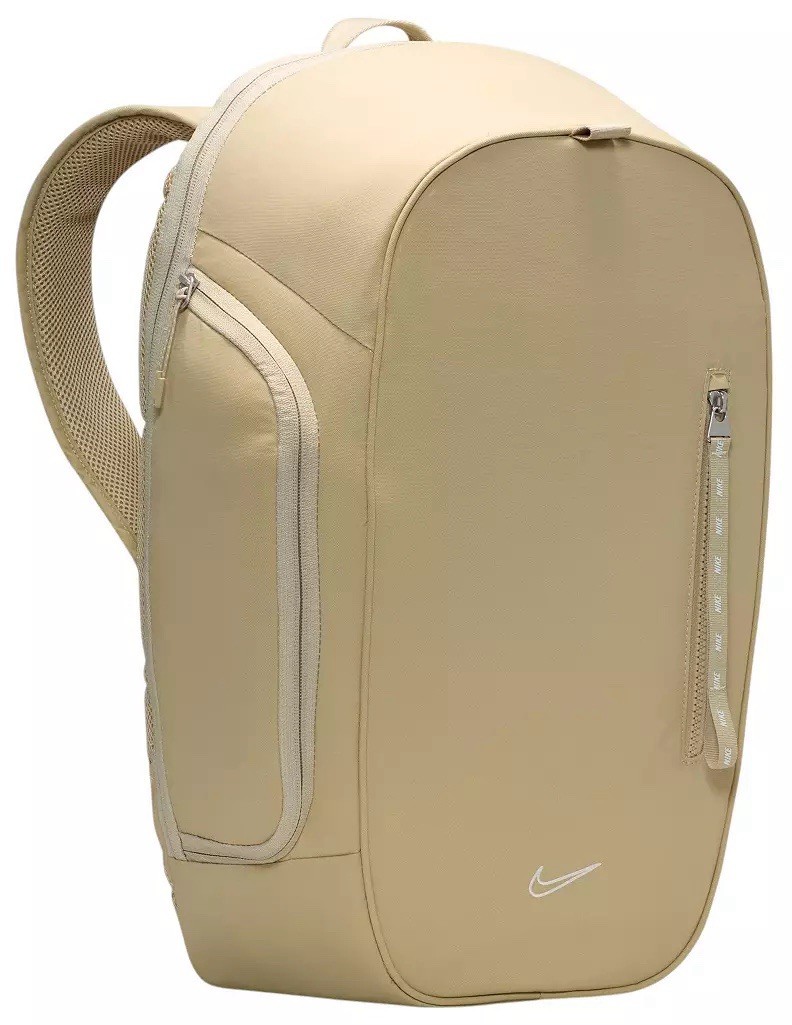 Nike 21L Beige Backpack Solid Zip Adjustable Strap Men's Travel